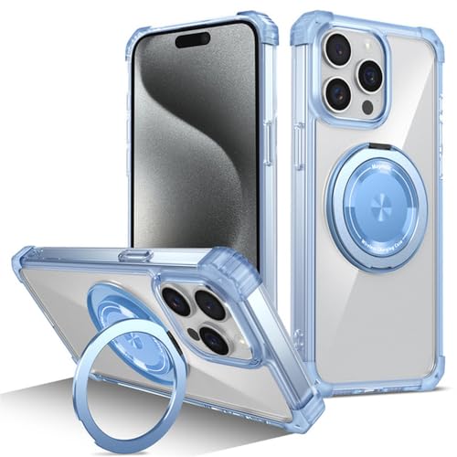 Coque de téléphone avec anneau magnétique pour iPhone 14 Pro bleu antichoc