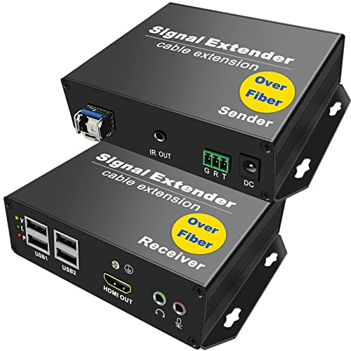 4K HDMI KVM Extender Over 20KM SM Fiber – Zero Latency, 4X USB2.0, Bidirectional Audio & RS232, EDID Passthrough, IR Control, 3D Support, Touchscreen & Mobile Device Compatibility