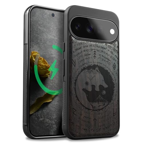 Coque Pixel 11 Carveit au design loup en bois pour toutes vos aventures