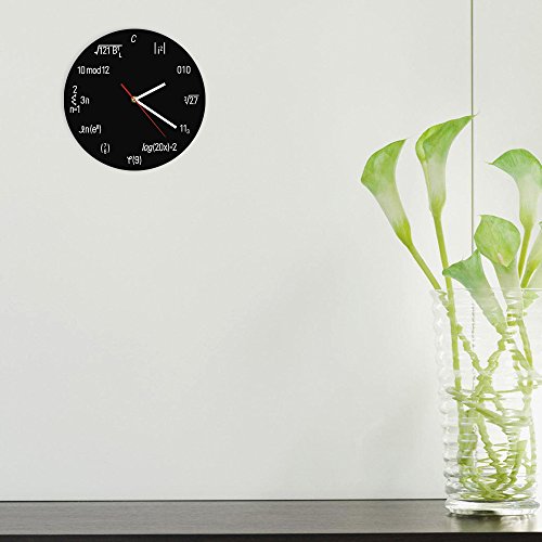 The Geeky Days Math Formula Wall Clock Battery Operated Silent Non Ticking Geek Equation Nerdy Contemporary Quartz Black Round Acrylic Time Watch Home Decor Student Teacher Unique Gift For Maths Lover #TOP4