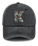 Personalized Gifts for Women Men, Classic Alphabet K Baseball Cap, Letter K Party Decorations Birthday Gifts, Christmas Hats for Grandpa Grandma Mimi Black