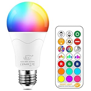 iLC Edison E27 Ledlamp, vervangt 85 W, 1050 lumen, RGB-gloeilamp met afstandsbediening, kleurverandering, warmwit