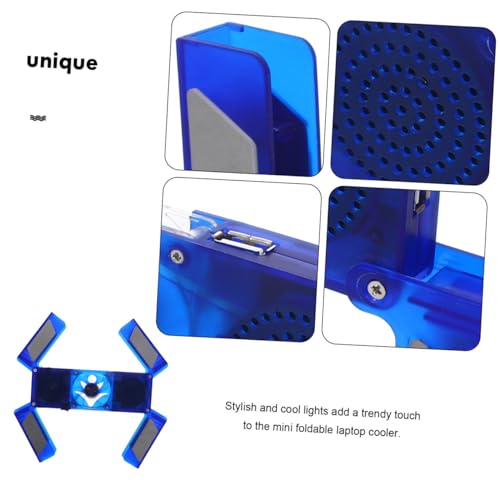 Levemolo Base portátil plegable para laptop con LED y ventilación miniatura 3