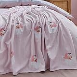 Catherine Lansfield Manta de Forro Polar Vintage de Papá Noel, Color Rosa