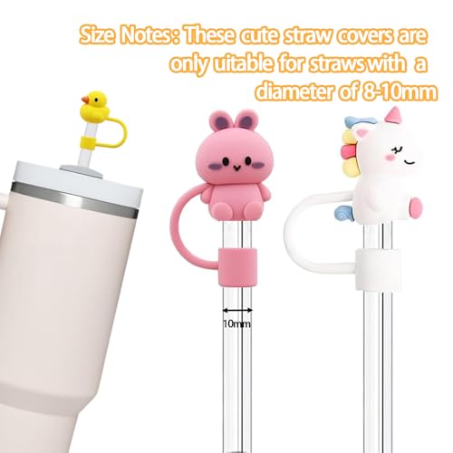 Image of 8S Straw Cover for Stanley Cup, Silicone Straw Topper for Stanley Cup 30&40oz with Tumblers, 10mm 0.4in Lid Accessories (Reusable)
