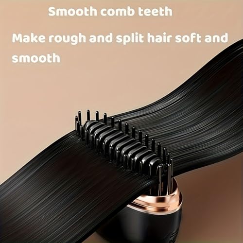 Image of BWOGUE Mini Wireless Straight Hair Brush, USB Rechargeable Portable Hair Straightener Comb with 3 Heat Settings, Quick Heating Plates for Smooth Styling, Perfect for Hair Stylist, Salon Professional