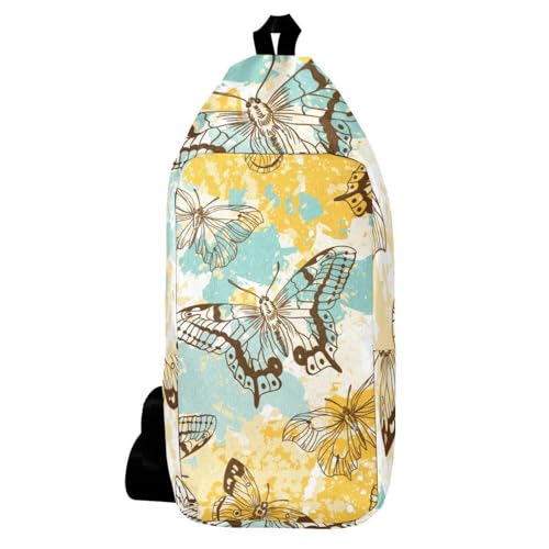 Sac à dos à bandoulière homme et femme pour voyage multicolore imprimé papillon