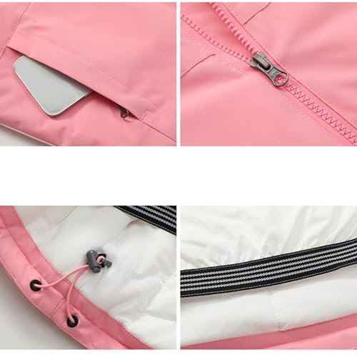 Girl's Waterproof Ski 𝗦now Jacket Fleece Windproof Winter Jacket with Hood Kids Boys Hooded 𝗦now Coat2