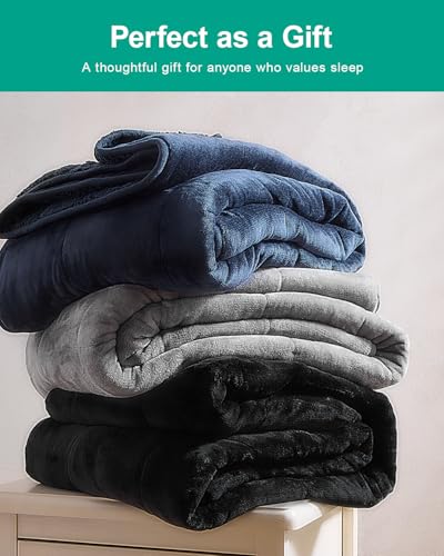 Super Fuzzy Soft Sherpa Fleece Weighted Blanket, 12 lbs Dual Sided Fluffy Heavy Weighted Blankets for Adults - No Bunching with Double Layers of Soft Inner Lining (48"x 72", 12 Pounds)