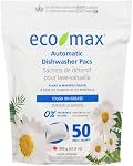 Eco-Max Hypoallergenic Automatic Dishwasher Pacs, 50 count, Fragrance-Free