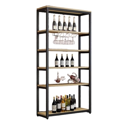 Soporte para botellas de vino de 5 niveles color marrón claro