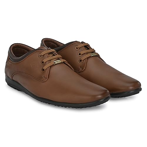Image of egoss Lace-Up Casual Shoes for Men | Genuine Leather | Premium Comfort | Stylish Footwear for Office, Party & Wedding Occasions