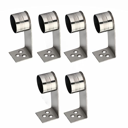 Image of GHAR DWAR L Shape Stainless Steel Wall Mount Concealed Long Band Curtain Rod & Ceiling Holder Brackets for Door and Windows Heavy Duty Holder Bracket Silver (3 Inch Silver, Pack of 3 Pair)