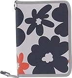 [ポーチェ] 母子手帳ケース ファスナー 撥水 フラワー 北欧フラワー グレー Rモデル