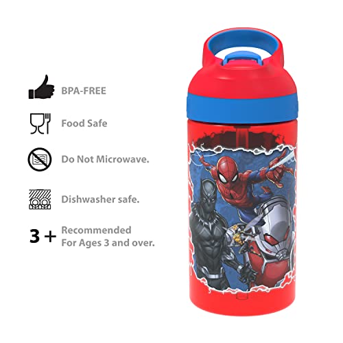 Zak Designs MUNN-2486 Zak! Marvel Universe - 5-Piece Dinnerware Set - Durable Plastic & Stainless Steel - Includes Water Bottle, 8-Inch Plate thumb #3