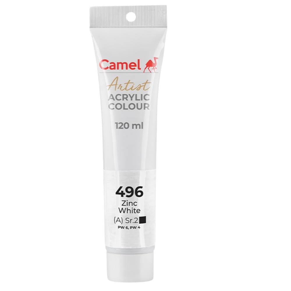 KOKUYO CAMLIN Camel Artist Acrylic Color 120ml Tube (Zinc White 496 S-2)-picture-14