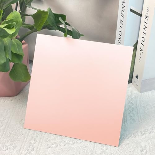 Image of 2 Pcs 12x12 Inch 1 /8 in Thickness Baby Pink Pastel Color Plexiglass Panel One Sided Glossy One Sided Frosted Plexiglass for DIY Items