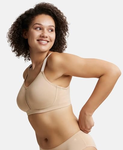 Image of Jockey ES27 Women Wirefree Non Padded Super Combed Cotton Elastane Stretch Full Coverage Minimizer Bra