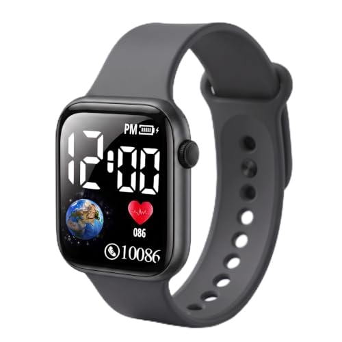 Image of GOLDENIZE FASHION Luminous LED Display Fashionable Children Kids Digital Watches Waterproof Sports Square Electronic Led Watch for Kid, Boy & Baby Girls-Digital Watch for Kids