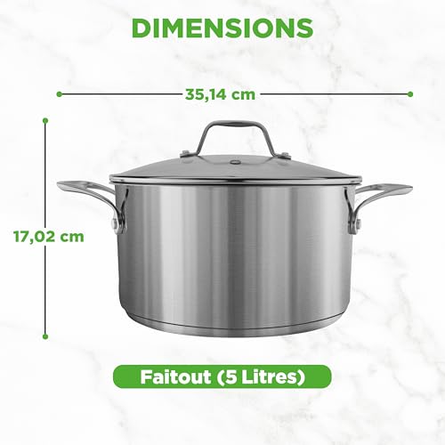 Pot à mijoter inox 5L NutriChef compatible induction et lave-vaisselle - 6