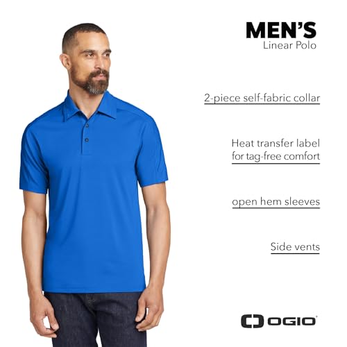 OGIO Unisex Linear Polo | Moisture Wicking Polo Shirt for Men & Women, Classic Collared Golf Shirt for Work & Summer3