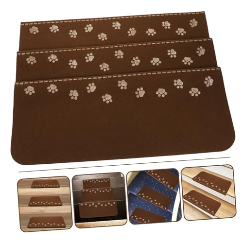 Alfombrilla para peldaños de escalera de material duradero Homoyoyo con diseño café elegante 6