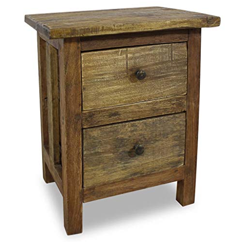vidaXL Comodino in Legno Massello di Acacia 40x30x51 cm Cassettiera Cassetti