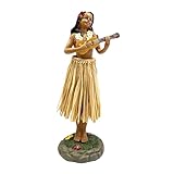 Jilskl Hula Dancer Figurine Decoration, Mini Hawaiian Dashboard Doll, Hawaiian Dance Figure for Dashboard Ornaments, Suitable for Cars, Bookshelves, and Tabletop Ornaments (B)