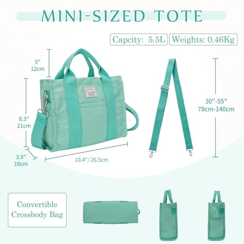 Image of VASCHY Canvas Tote bag, Casual Reusable Work Totes for Women Teachers with Zippers Pockets Crossbody Shoulder Bag Purse