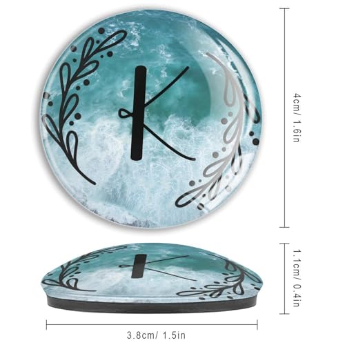 Aimants mignons pour réfrigérateur et tableau blanc avec initiale monogramme K - 4