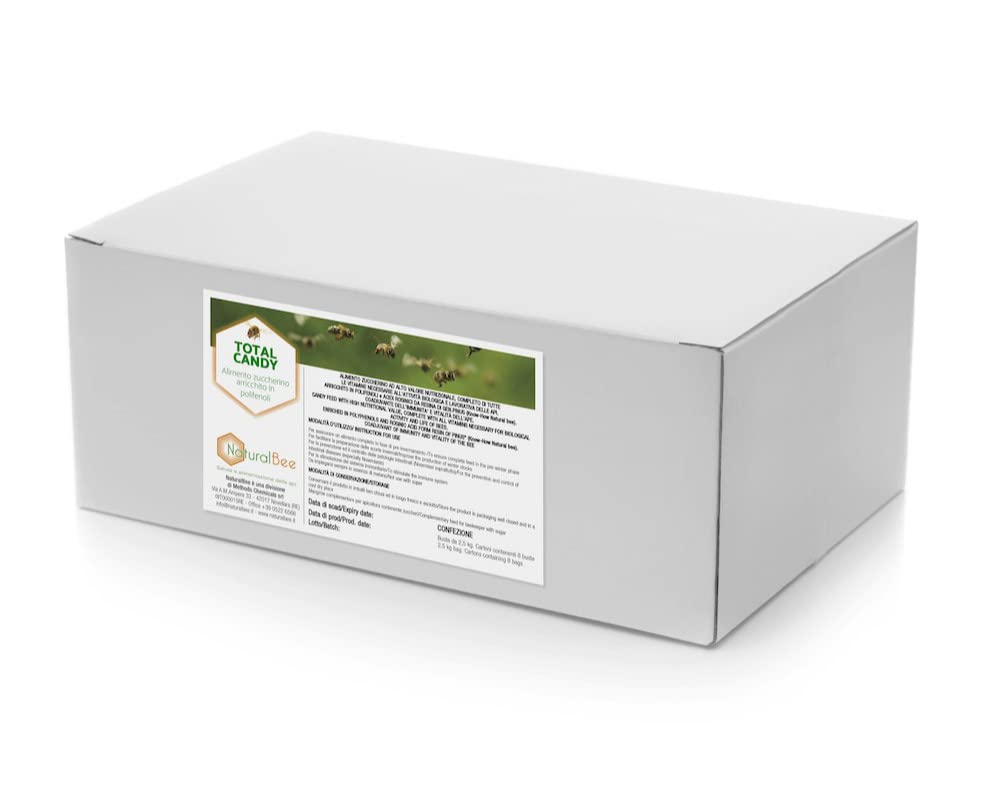Mondo Ape Total Candy 20 kg – Candito Zuccherino per Api con Vitamine, Polifenoli e Acidi Rosinici – OGM Free, Alta Digeribilità, per Invernamento, Stimolo Primaverile, Prevenzione Nosemiasi