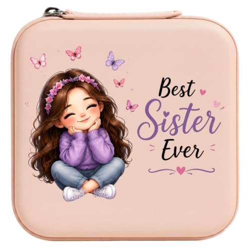 Image of P Arts Precious Art Gifts Best Sister Jewellery Organiser Box With Wooden Earring Pair,Greeting Card,Best Rakhi Gift For Sister,Rakshabandhan Combo Pack Set (Best Sister Ever)