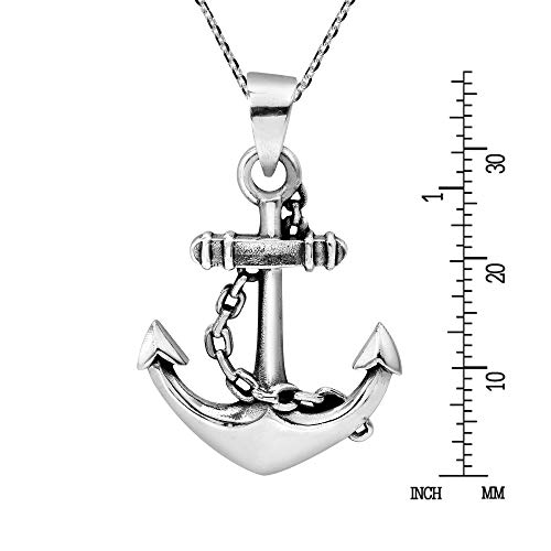 Aeravida Sturdy Chains Nautical Anchor .925 Sterling Silver Pendant Necklace | | Nautical Anchor Necklace Unisex Jewelry | Gift For Birthday And Anniversary | Unisex #TOP4