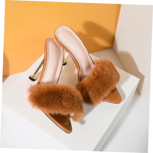 Pantoufles de maison d'été et sandales à talons stables PU - 4