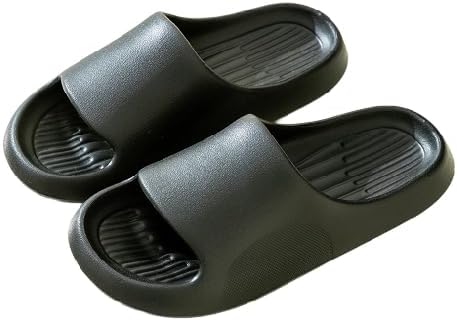Unisex Cloud Slides,Super Soft Non-Slip Pillow Slippers with Thick Sole,Cushioned Thick Sole Shower Slippers Bathroom Sandals Massage House Slides for Indoor OutdoorSizeEU 36/37,ColorBlack