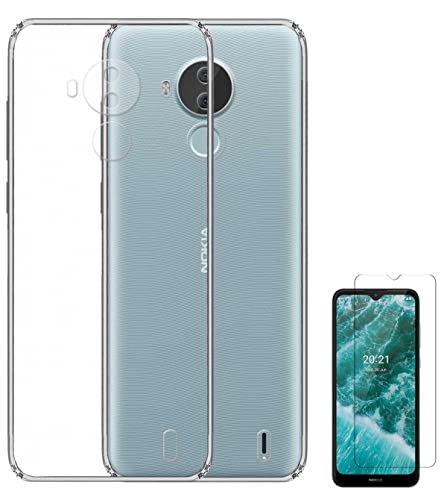 Image of Transparent Soft Silicone TPU Flexible Back Cover Compatible with Nokia C30 and Screen Guard