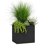 Pflanzwerk® Pflanzkübel Cube Anthrazit 28x28x28cm *Frostbeständiger Blumenkübel* *UV-Schutz* *Qualitätsware*