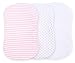 NODNAL CO. 3 Fitted Bassinet Sheets Pink Set for Baby Girl - 100% Oeko-TEX Cotton - Chevron, Polka Dot and Stripe - for Cradle/Moses Basket Hourglass, Oval & Rectangle Mattress Sheet