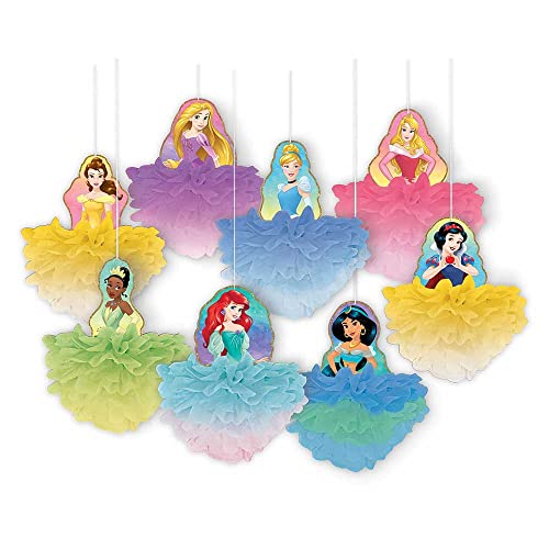 Disney Princess Multicolor Deluxe Fluffy Party Decorations, 8 Ct.