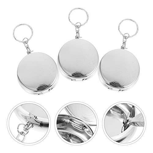 Garneck 3Pcs Cinzeiro Chaveiro Cinzeiro Portátil Cinzeiro Do Bolso de Recipientes de Aço Inoxidável