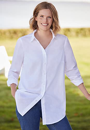 Woman Within Plus Size Perfect Long Sleeve Shirt3