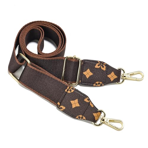 Image of Purse Strap Wide Replacement Crossbody Bag Straps, 1.5 inch Canvas Handbag Shoulder Strap, Adjustable Tote Belt(Gold Hardware