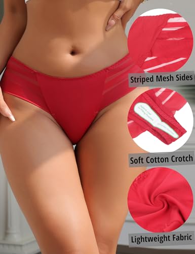 String brésilien en maille rayée premium et gousset coton doux respirant - 5