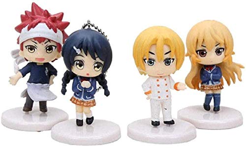 N/D Soma Yukihira Action Figures Food War Takumi Tadokoro Megumi Doll PVC Figure Toy 4 Pieces/Set 5cm