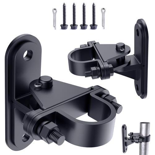 Image of Gate Hinges 2 Pack 1-3 /8 Inch Wall Mount Gate Hinge Removable Bolts for Wall Mount Fence Post Chain Link Fence Frame Hinge Outdoor Gate Hardware /Posts for Farm, Fence Gate