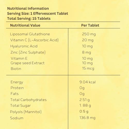 Image of INJA Glow Liposomal Glutathione with Vitamin C & E,Hyaluronic Acid,Zinc,Biotin & Grape Seed Extract, Reduces Dark Spots,Enhances Skin Glow & Collagen,Lemon Flavour,1 count,15 capsules (Pack of 2)