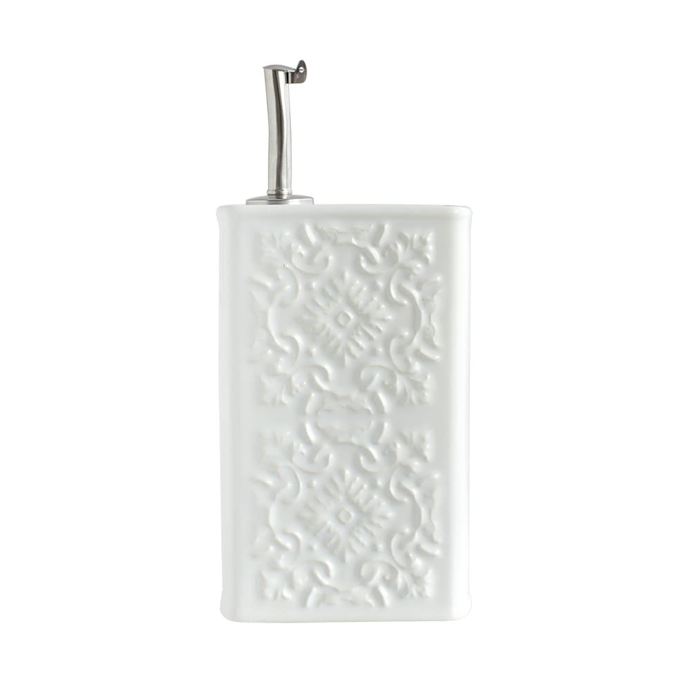 2er-Set Olivenöl-Spenderflaschen aus Keramiksteinzeug 500ml mit Spender, Blau + Weiss, AZULEJO, Cª Atlântica