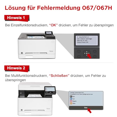 AUMOK 067H 067 Toner Cartridge Set: Kompatible für Canon 067H 067 i-SENSYS MF657Cdw MF655Cdw MF651Cw LBP631Cw LBP632Cdw LBP633Cdw MF656Cdw MF653Cdw MF654Cdw 4 Packs ( Schwarz Cyan Gelb Magenta )