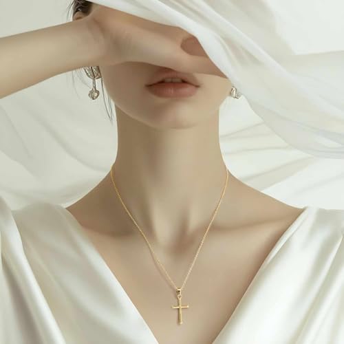 Cross Necklace for Women 14K Gold Cross Necklaces for Women Gold Crosses Chain Pendant Necklace for Womens Blend Beauty With Sentiment Dainty Crosses Chain Pendant Necklaces for Womens 20/25mm3