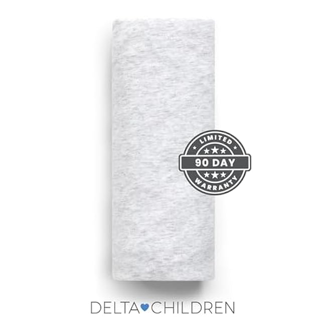 Delta Children Crib Sheet Set, 4 Pack, Soft and Breathable 100% Jersey Knit Fitted Sheet Set, Crib Sheets for Baby Boys and Girls, Grey
